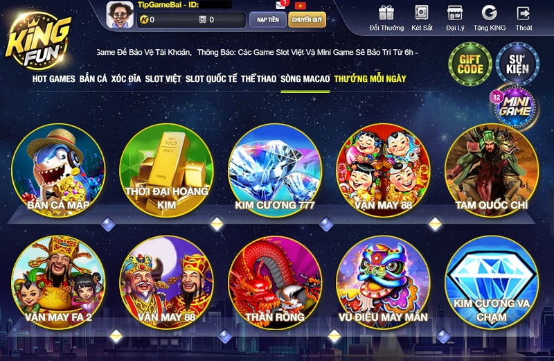 Sòng Macao tại KING FUN với nhiều tựa game hấp dẫn 