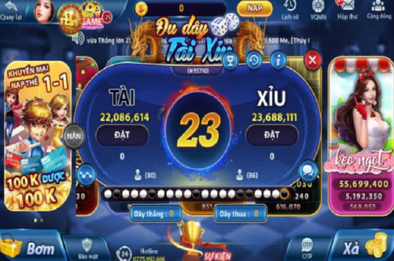 Game tài xỉu đầy may mắn tại MeLy club