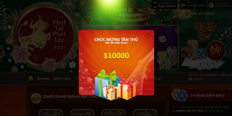 Quà tặng Tân thủ Sảnh Rồng 2021