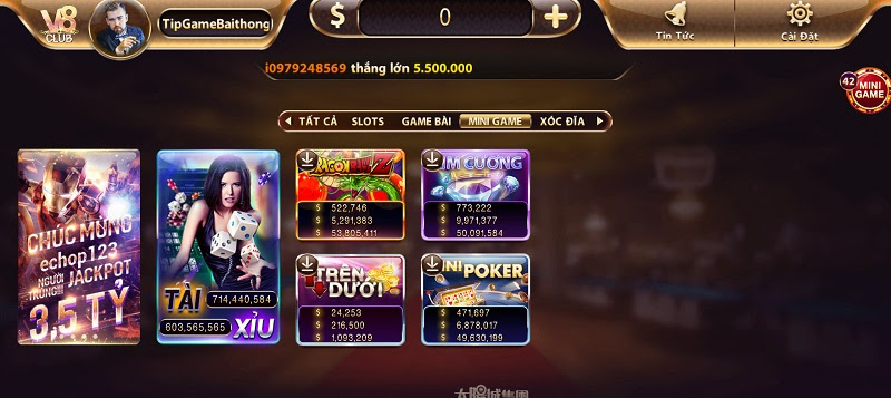 Minigame tại V8 Club