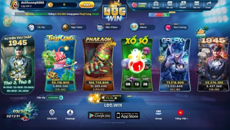 Kho game khổng lồ tại Lộc Win