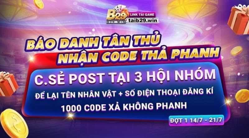 Giftcode B29 Club ưu đãi khó bỏ qua
