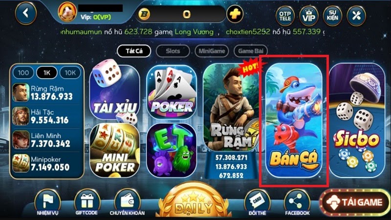 Chơi game bắn cá B79 Club siêu đỉnh