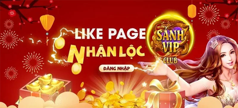 Sự kiện “Like page nhận lộc” tại sanhvip