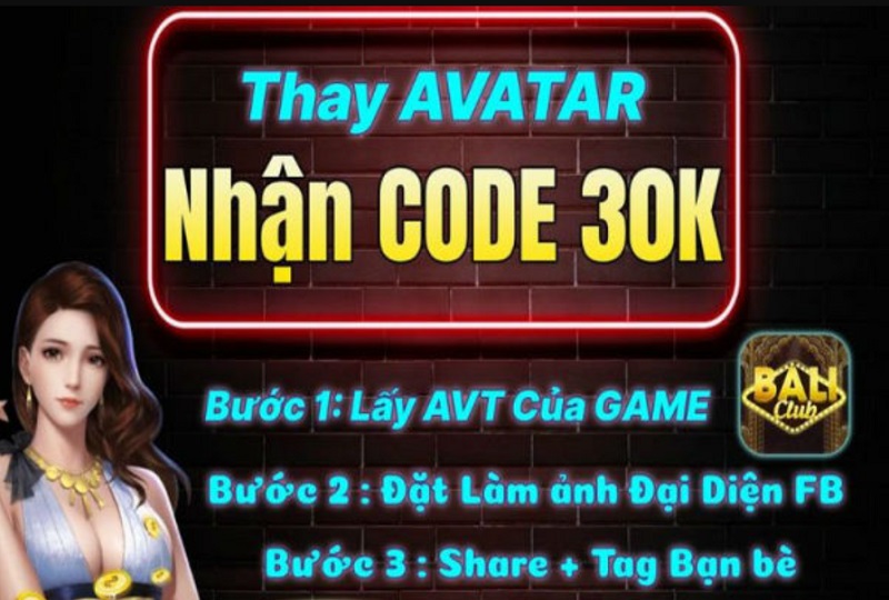 Thay avatar nhận Code hấp dẫn tại game bắn cá Bali Club
