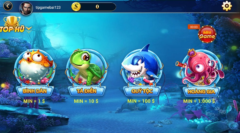 Phòng chơi tại game bắn cá TX79