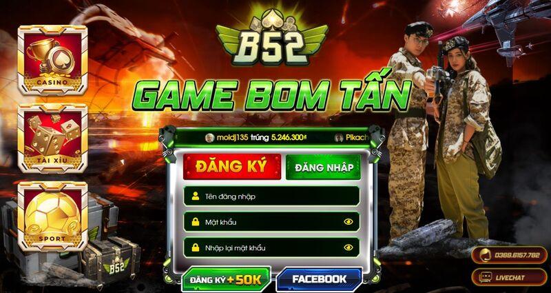 B52 là cổng game siêu bom tấn nổi danh tại Việt Nam