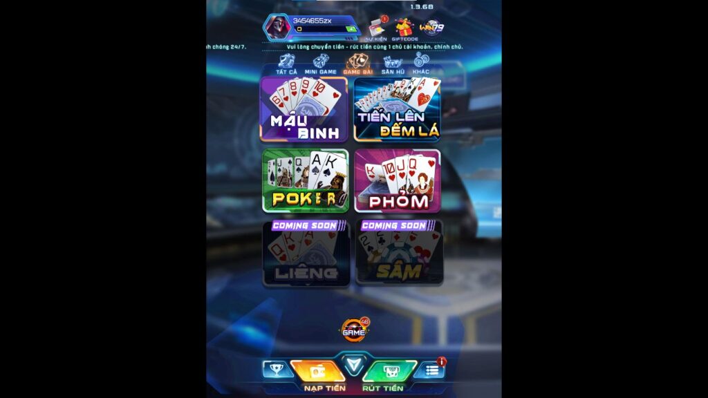 thu thuat choi game mau binh win79 mậu binh game danh bai Win79