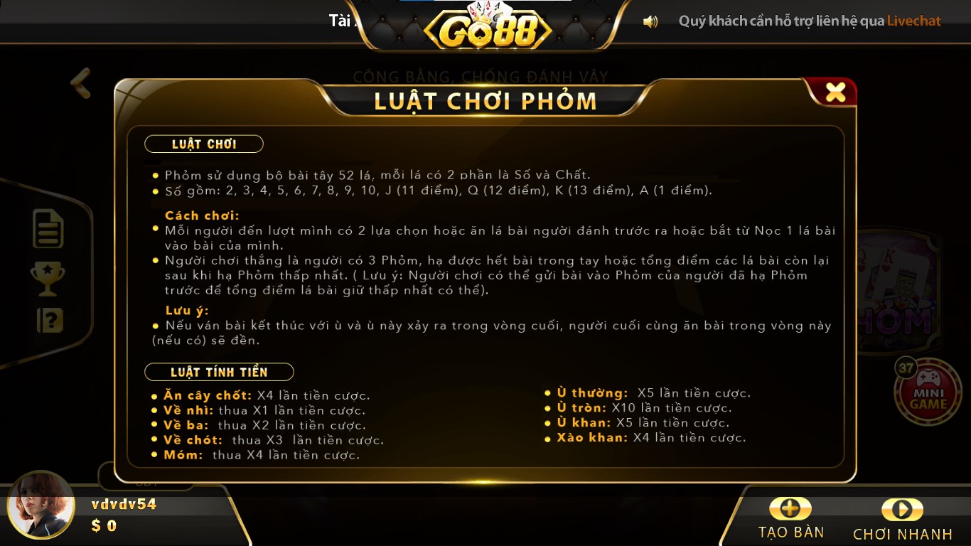 phỏm Go88 game danh bai